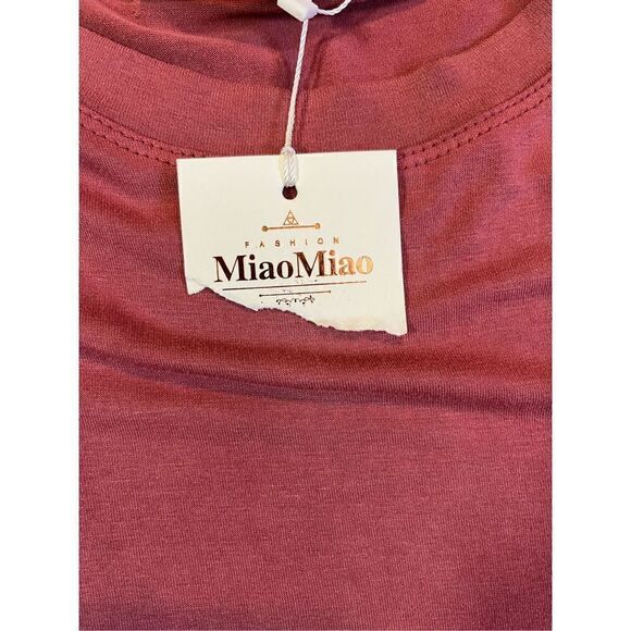 NWT Miao Miao Dusty Pink Long Sleeve Peek Shoulder Lace Up Small - Picture 7 of 9